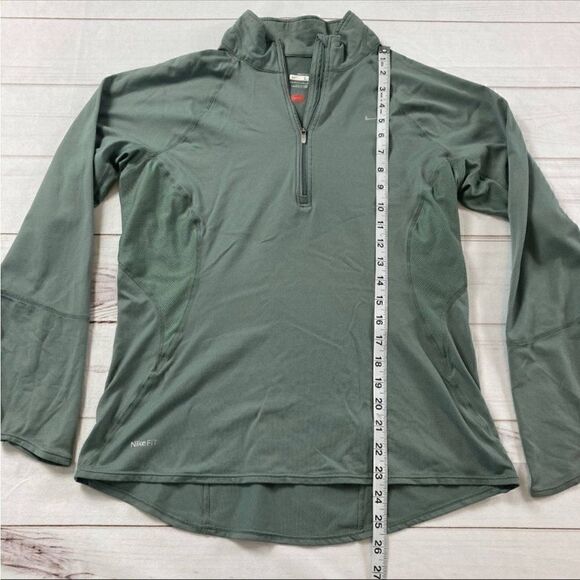 Nike Womens Green Fit Dry 1/4 Zip Long Sleeves Activewear PulloverSize L (12-14) - Picture 7 of 7